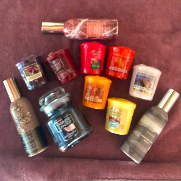 11 pc lot bundle seasonal room sprays candles decor autumn fall bbw Yankee - Picture 1 of 5